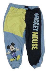 Tmavomodro-modro-žluté tepláky s Mickeym Disney