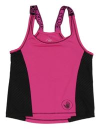 Neónově fuchsiovo-čierny športový top Body Glove