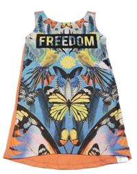 Modro-farebné šaty s motýly Y.F.K.