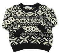 Čierno-béžový vzorovaný sveter H&M