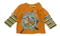 Oranžovo-pruhované tričko s Tigrom Cool Club