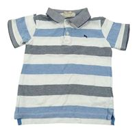 Bielo-modré pruhované polo tričko H&M