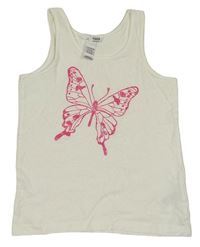 Smotanový top s motýlom H&M