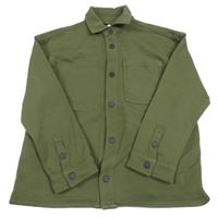 Khaki tepláková košilová bunda