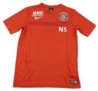 Červené sportovní funkční tričko s potiskem Nike