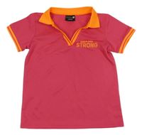 Fuchsiové športové polo tričko s nápisom Ergeenomixx