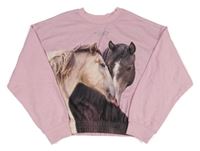 Ružová mikina s koňmi H&M