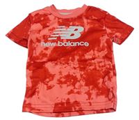 Červeno-ružové športové tričko s nápisom New Balance