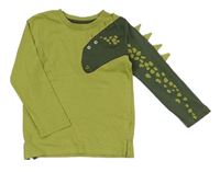 Teleno-tmavozelené tričko s dinem a ostny Mothercare