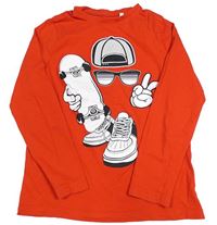 Červené tričko so skateom C&A