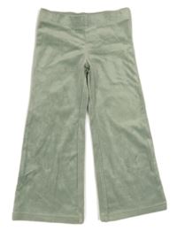 Zelené plyšové flare tepláky H&M