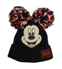 Černá pletená čepice s Minnie a bambulemi George
