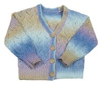 Modro-béžovo-fialový perforovaný prepínaci sveter Dunnes