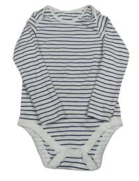 Bílo-tmavomodré pruhované body F&F