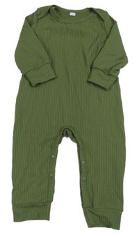 Zelený žebrovaný lehký overal 