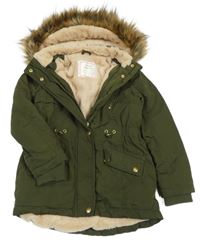 Tmavozelená šusťáková zimní parka s kapucí Nutmeg
