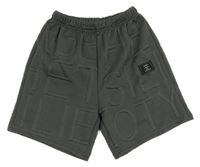 Tmavosivé vzorované teplákové kraťasy s nášivkou