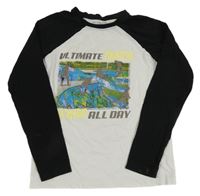 Bielo-čierne tričko s potlačou Primark