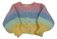 Farebný pruhovaný pletený prepínaci crop sveter shein