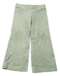 Zelené sametové široké tepláky H&M