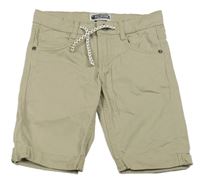 Světlebéžové plátěné kraťasy Pocopiano