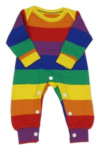 Farebný pruhovaný overal