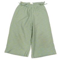Zeleno-světlemodré vzorované culottes kalhoty Zara