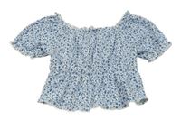 Bílo-modrý vzorovaný lehký crop top Matalan