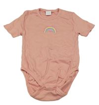 Svetloružové body s dúhou