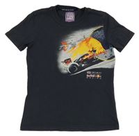 Tmavosivé tričko s potiskem - Red Bull