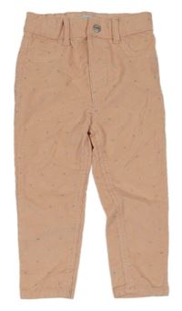Marhuľové skinny manšestráky so srdiečkami