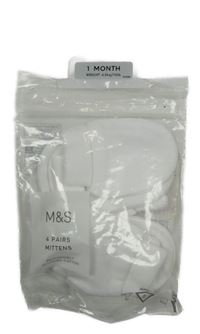 Nové - 4x bílé bavlněné rukavice M&S