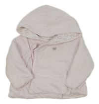 Světlerůžová zavinovací zateplená mikina s kapucí 