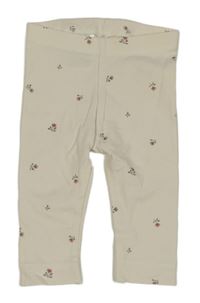 Smotanové legíny s kvítky H&M