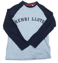 Světlemodro-tmavomodré tričko s nápisom Henri Lloyd