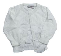 Biely prepínaci sveter s perforovaným vzorom Topomini