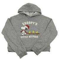 Sivá crop mikina so Snoopym a kapucňou H&M