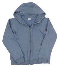 Šedomodrá prepínaci mikina s kapucňou