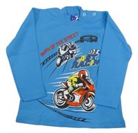 Modré tričko s motorkami