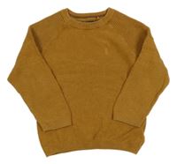 Okrový sveter s výšivkou Next