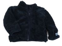 Tmavomodrá chlpatá podšitá prepínaci mikina