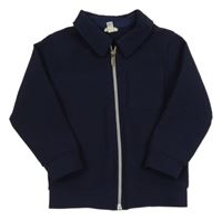 Tmavomodrá žebrovaná propínací mikina s límečkem River Island