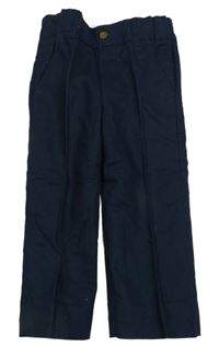 Tmavomodré ľanové chino nohavice M&S