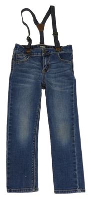 Modré teplákové skinny rifle s trakami OshKosh