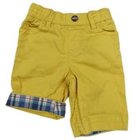 Hořčicové plátěné kraťasy 
