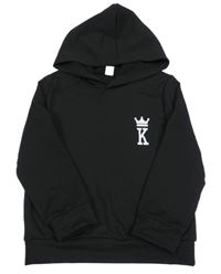 Čierna mikina s písmenem a kapucňou shein