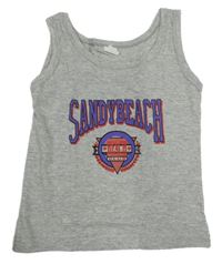 Sivé tielko s nápisom