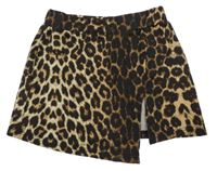 Čierno-béžová sukňa s leopardím vzorom