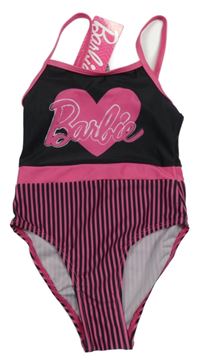 Nové - Černo-růžové jednodílné plavky s Barbie