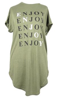 Dámská khaki noční košile s nápisy Primark 